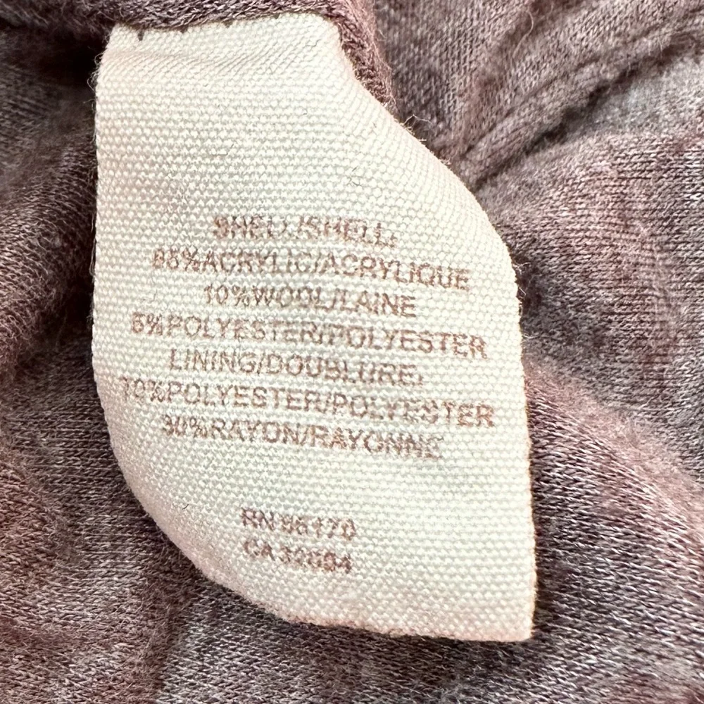 FREE PEOPLE ~ Brown Plaid Knit/Tweed Shacket with Buckle Details size 6